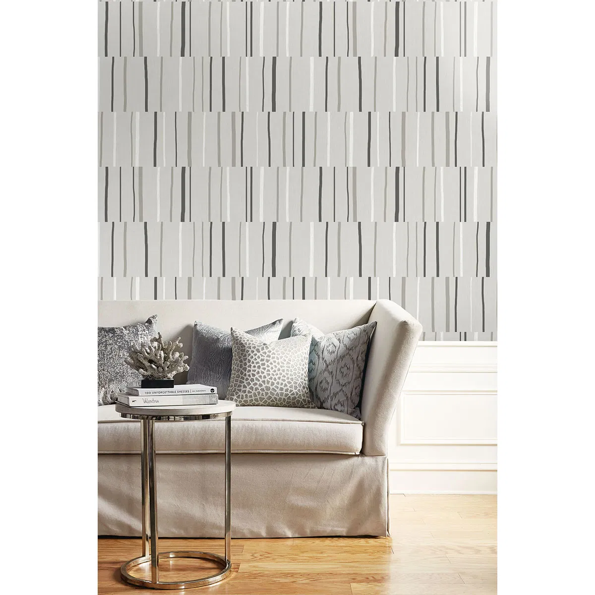 Seabrook Designs Block Lines Warm Stone Wallpaper