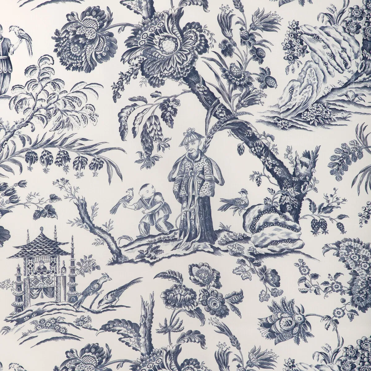 Brunschwig & Fils Marcel Print Navy Fabric