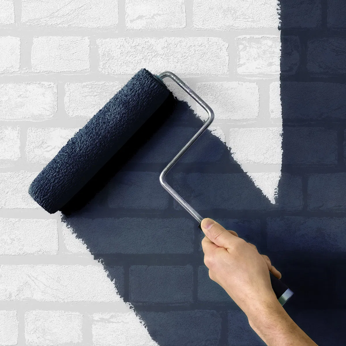 Seabrook Designs Vintage Brick White Paintable Wallpaper