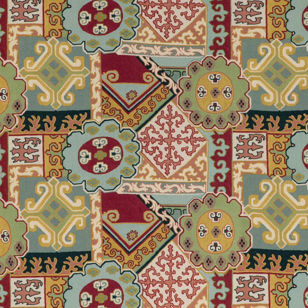 Lee Jofa Batangas Print Red/Multi Fabric