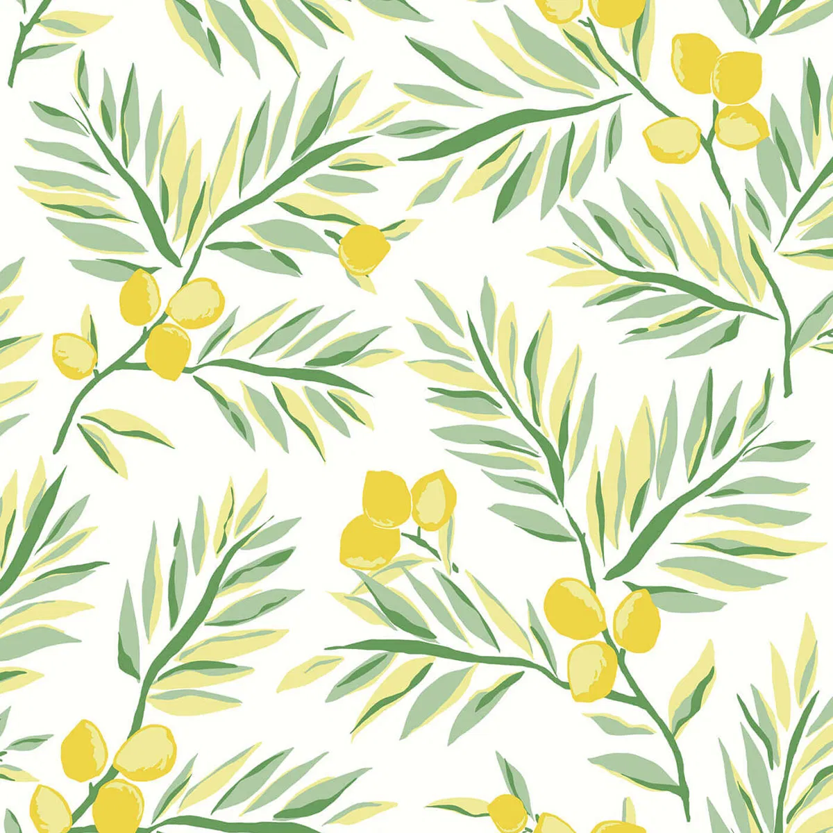 NextWall Peel & Stick Lemon Branch Lemon & Sage Wallpaper