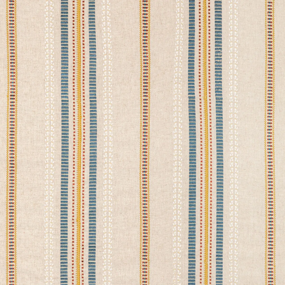 Lee Jofa Nautique Embroidery Denim/Gold Fabric