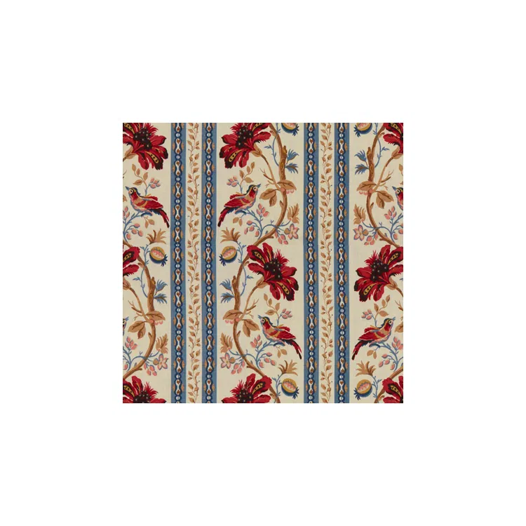 Brunschwig & Fils Le Lac Border Red/Blue Fabric