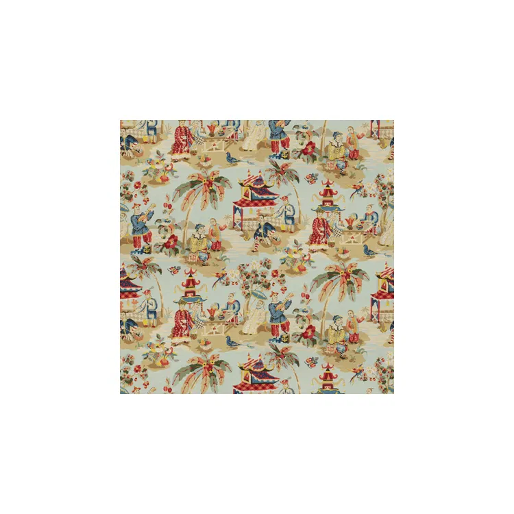 Brunschwig & Fils Xian Linen & Cotton Print Sky Fabric