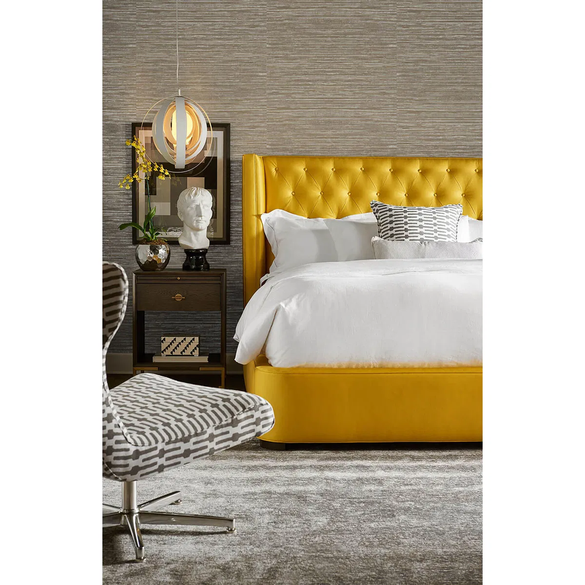 Lillian August Peel & Stick Luxe Sisal Pashmina & Metallic Silver Wallpaper