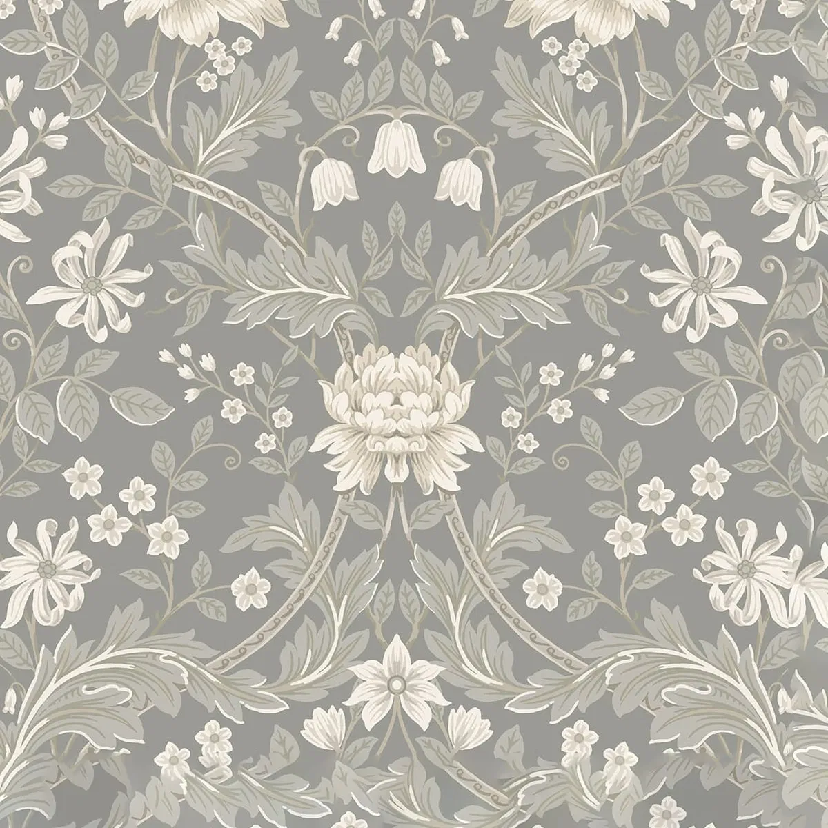 NextWall Peel & Stick Honeysuckle Trail Daydream Grey Wallpaper
