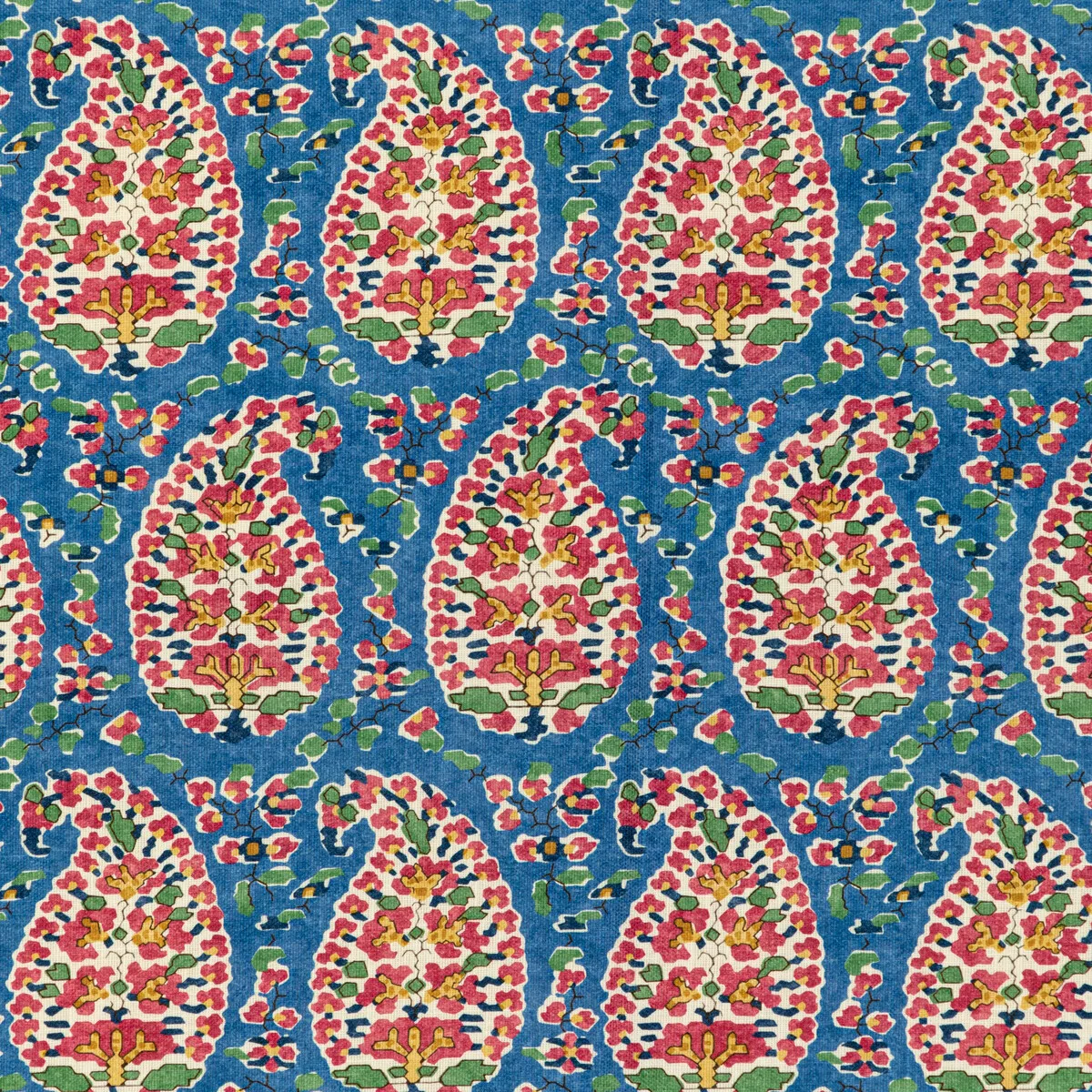 Brunschwig & Fils Rougier Print Blue/Red Fabric