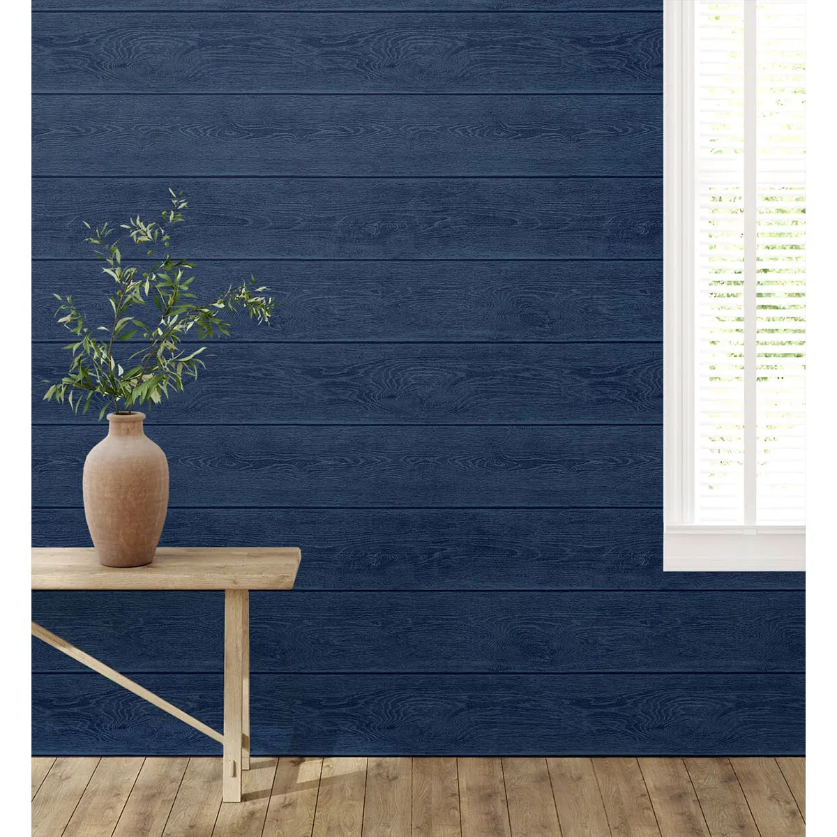 Stacy Garcia Home Peel & Stick Stacks Denim Blue Wallpaper