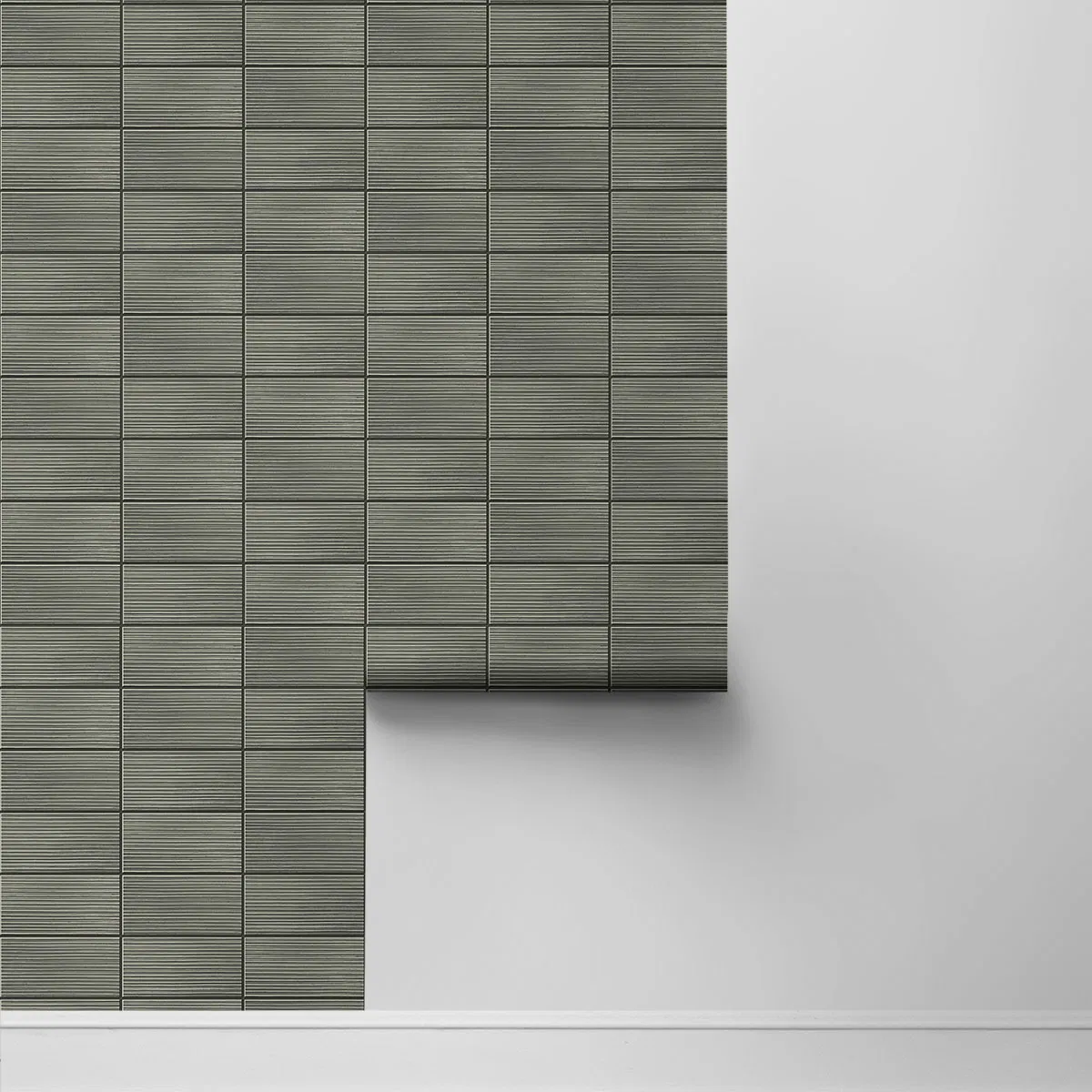 Lillian August Peel & Stick Rib Tile Charcoal Wallpaper