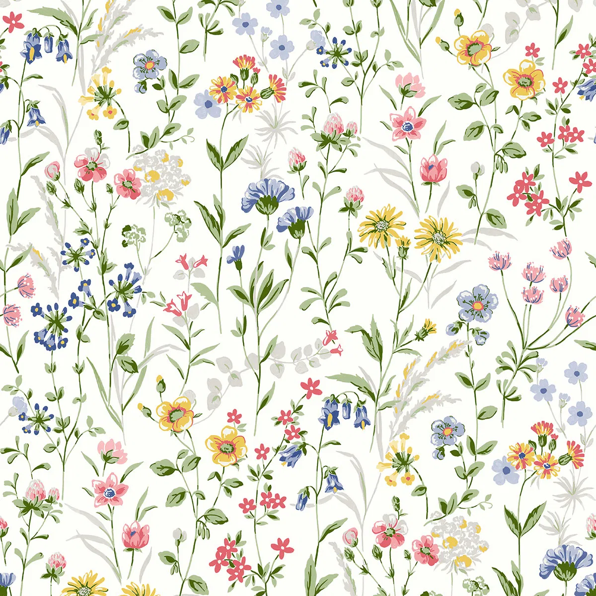 NextWall Peel & Stick Wildflowers Multicolored Wallpaper
