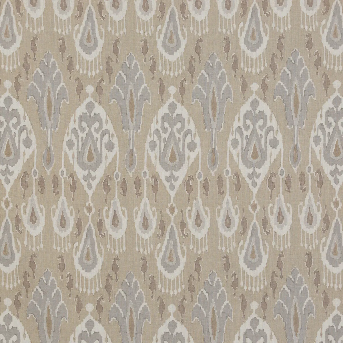 GP & J Baker Ikat Bokhara Linen Parchment Fabric