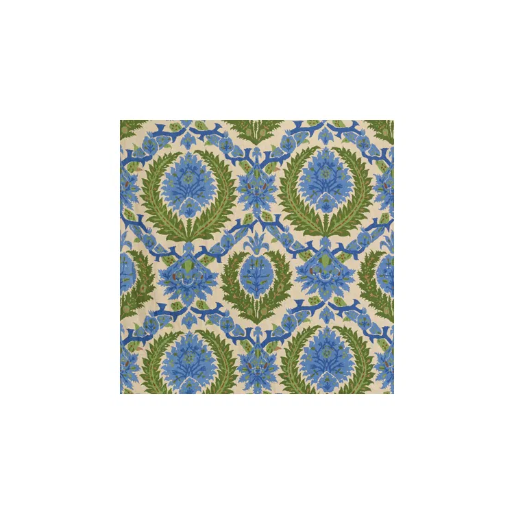 Brunschwig & Fils Zenobia Linen Print Canton Blue/Green Fabric