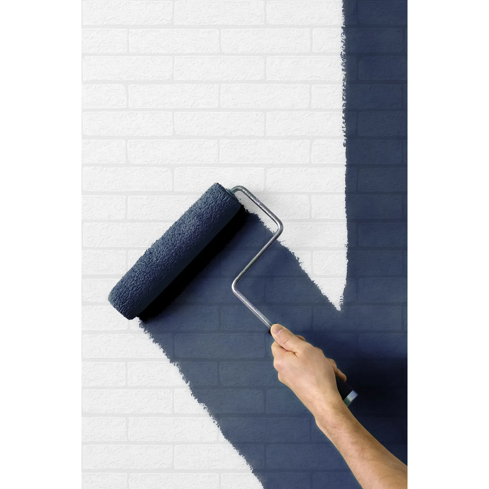 Seabrook Designs Slater Faux Brick Blancito Prepasted Wallpaper