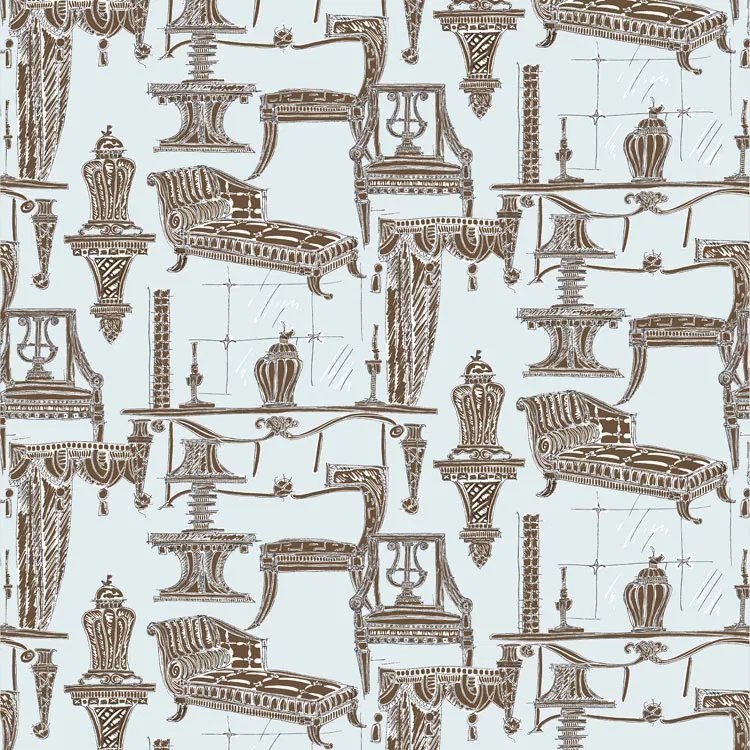 Gastón y Daniela GDT5187.004 Blanca Azul/Chocolate Fabric 1 11728-gast-n-y-daniela-gdt5187-004-blanca-azul-chocolate-fabric-1.webp