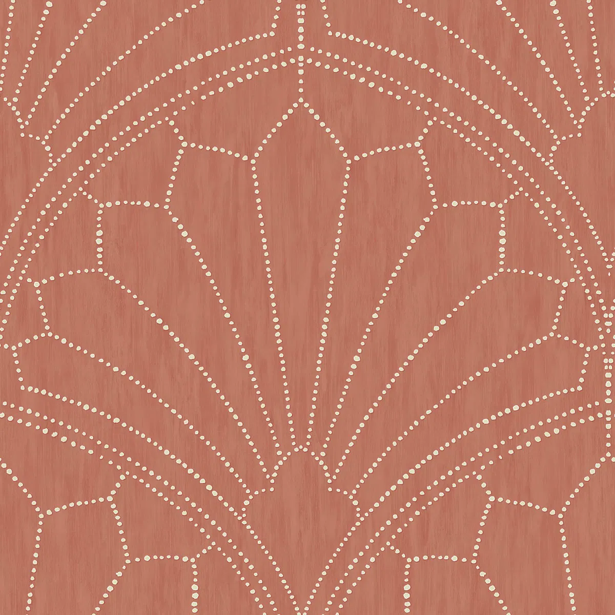 Seabrook Designs Scallop Medallion Redwood & Ivory Wallpaper