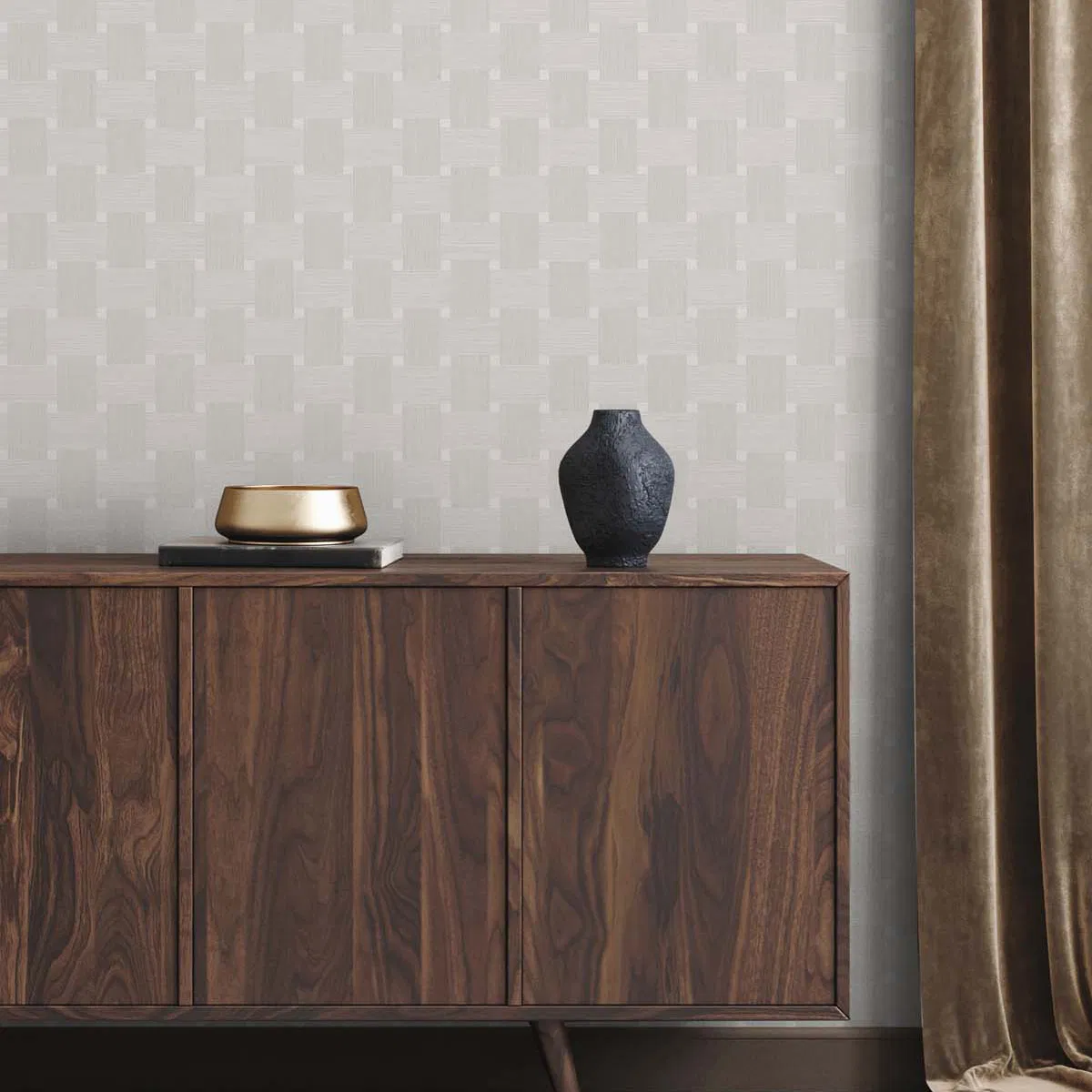 Seabrook Designs Basketweave Caster Sugar Wallpaper