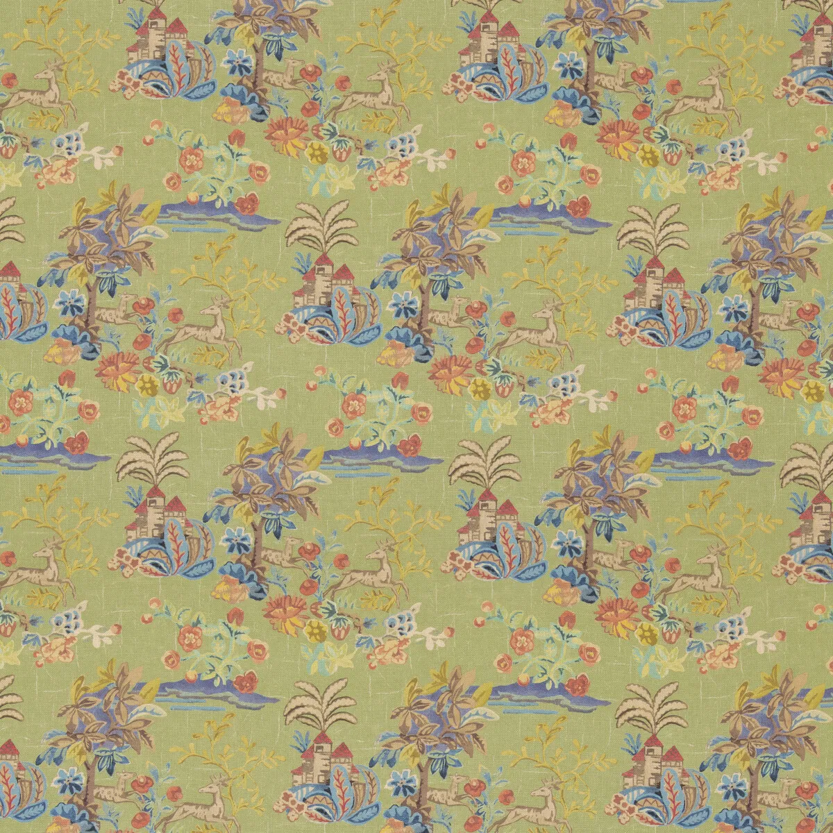 GP & J Baker Knight's Tale Texture Spring Green Fabric