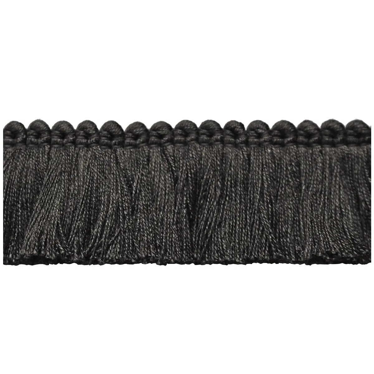Lee Jofa Cut Ruch Black Brush Fringe Trim