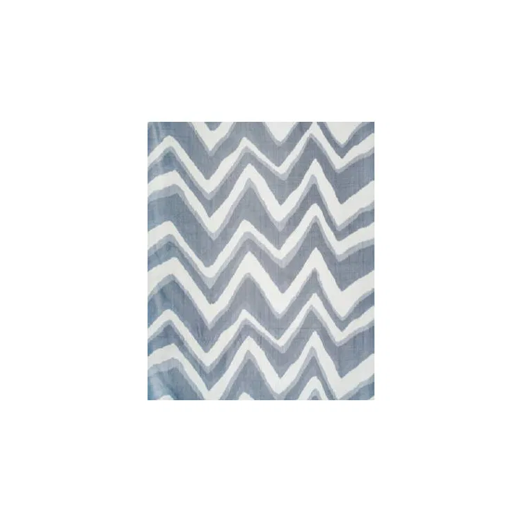 Brunschwig & Fils Chevron Bar Silk Warp Print Marine Fabric