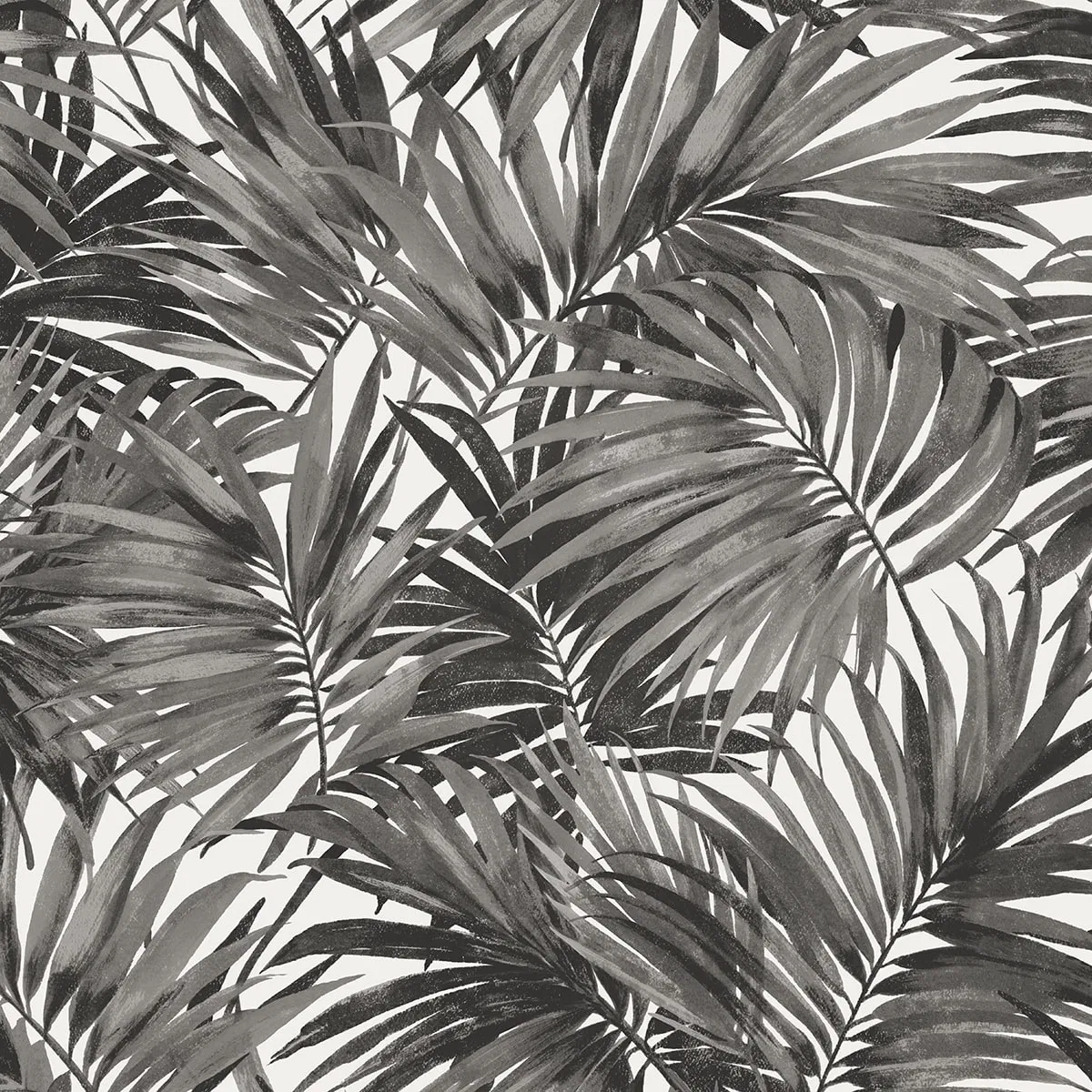Lillian August Cordelia Tossed Palms Onyx Wallpaper