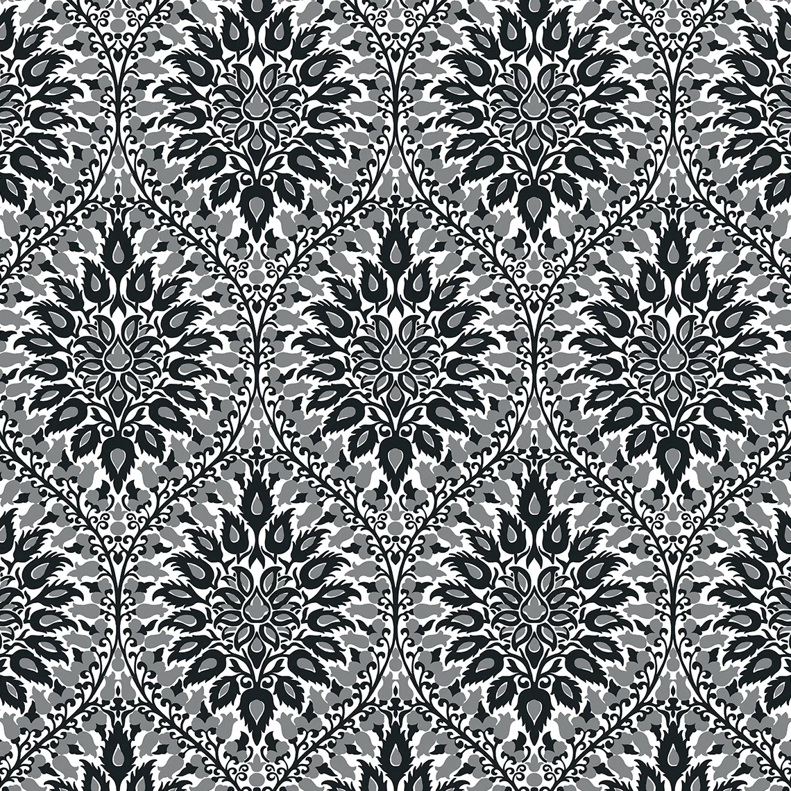 Seabrook Designs Luna Ogee Ebony & Argos Grey Wallpaper