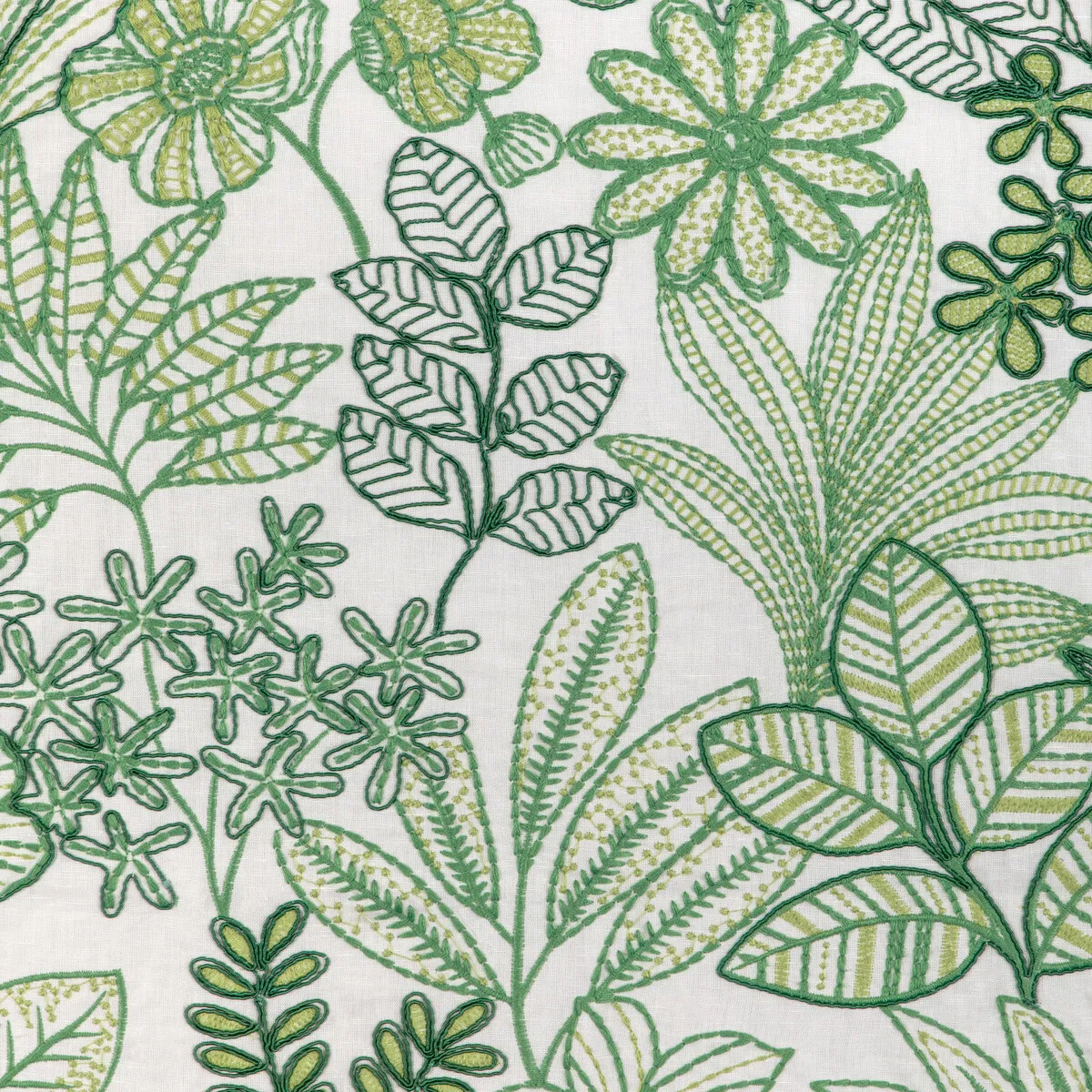Brunschwig & Fils Woodruff Embroidery Leaf Fabric