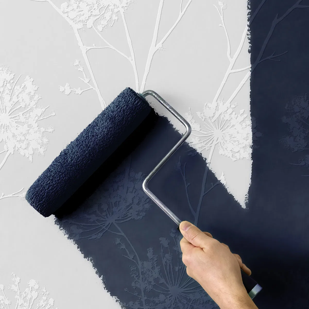Seabrook Designs Dandelion Fields White Paintable Wallpaper