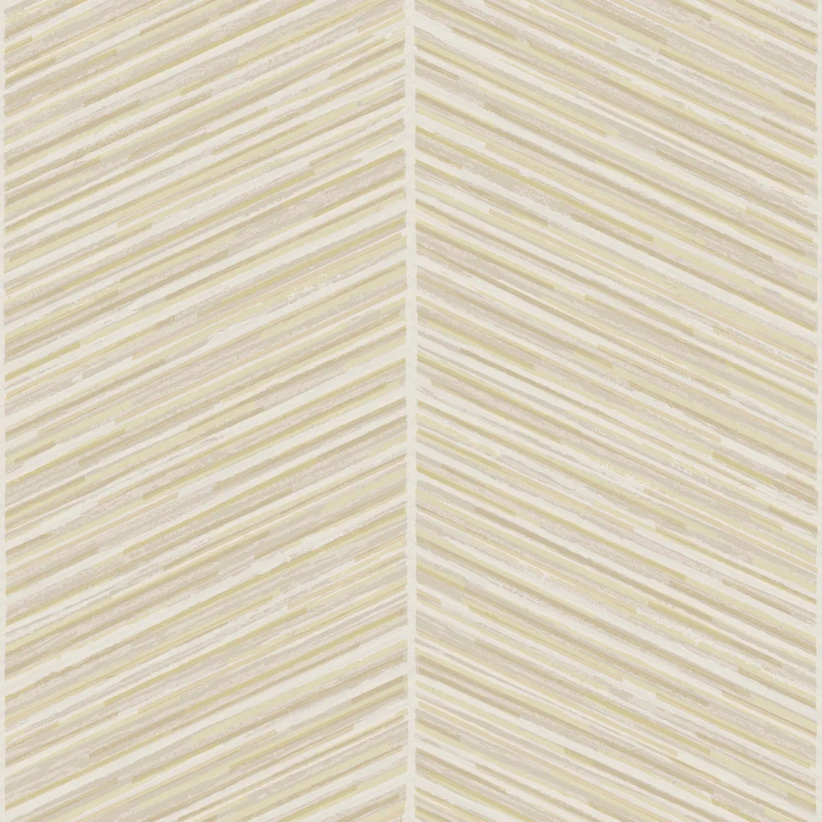 Seabrook Designs Herringbone Stripe Metallic Gold & Off-White Wallpaper