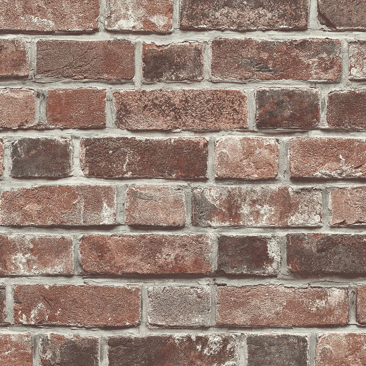 Seabrook Designs Faux Red Brick Red & Charcoal Prepasted Wallpaper