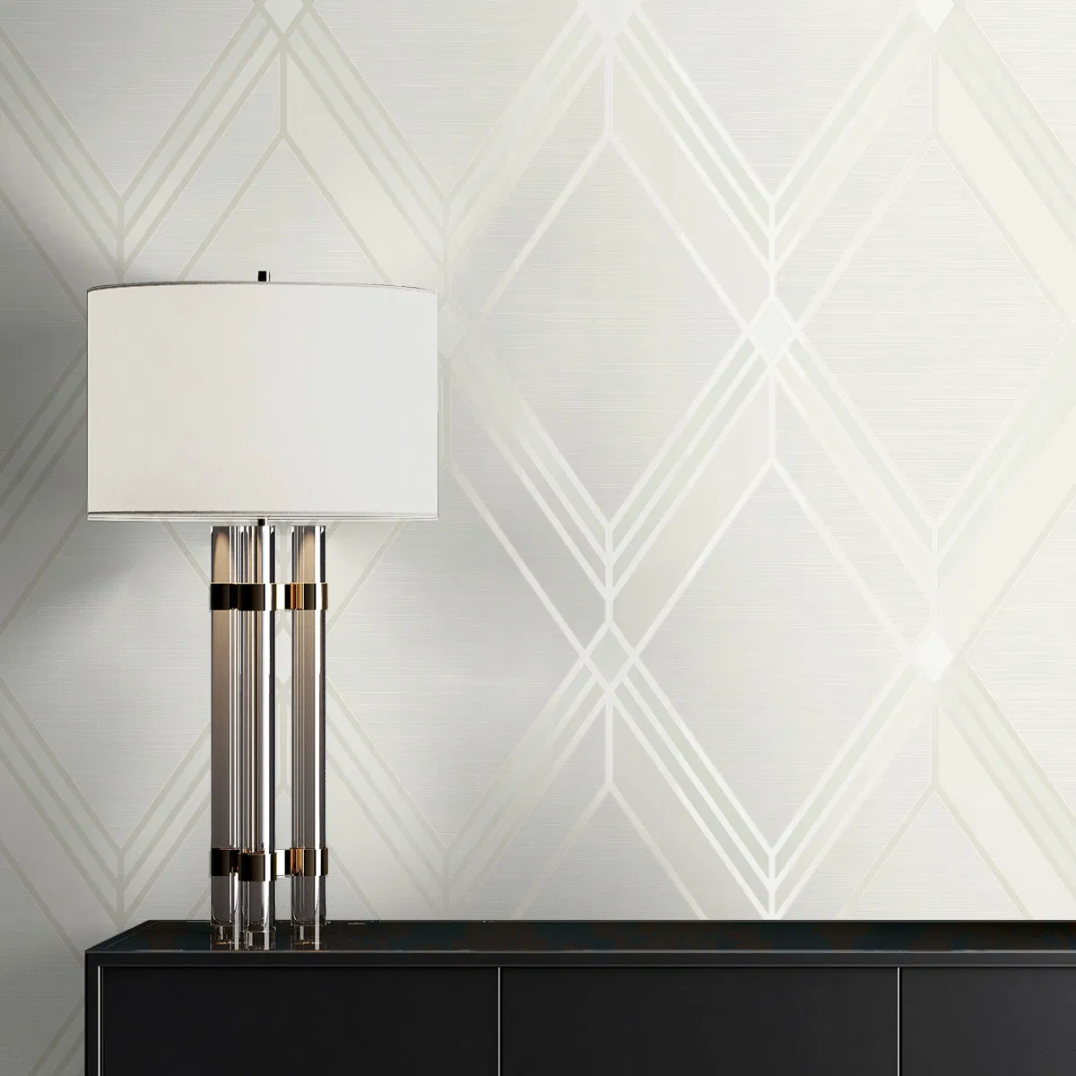 Collins & Company Brooklyn Diamond Metallic Pearl Wallpaper