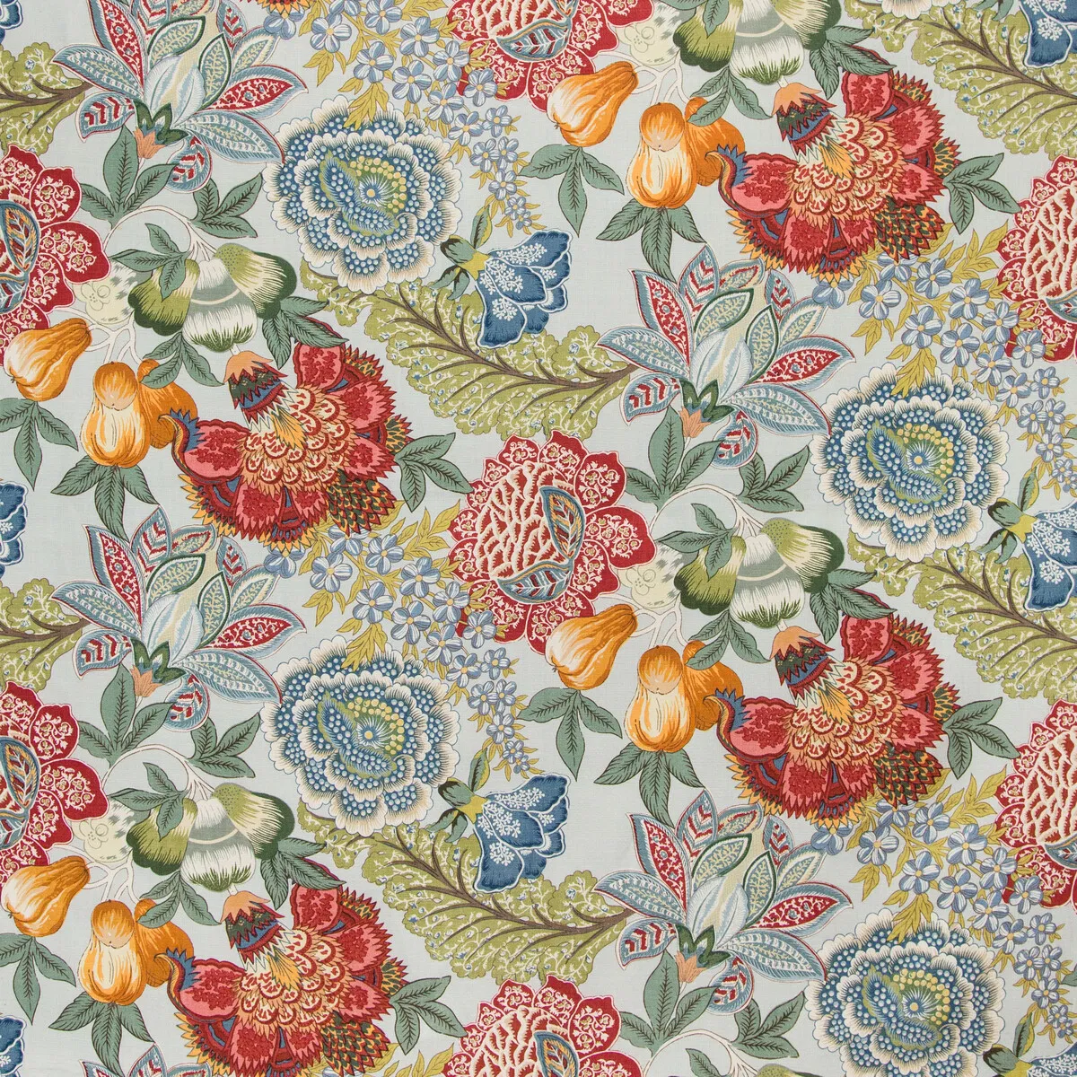 Brunschwig & Fils Karabali Print Aqua Fabric