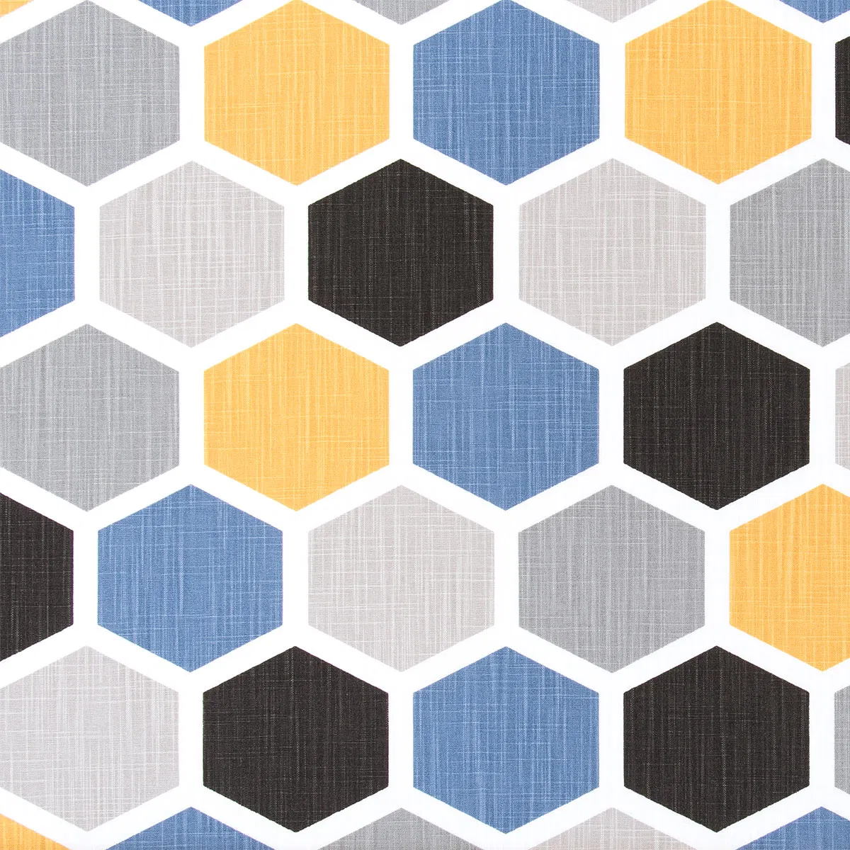 Premier Prints Hexagon Brazilian Yellow Slub Canvas Fabric