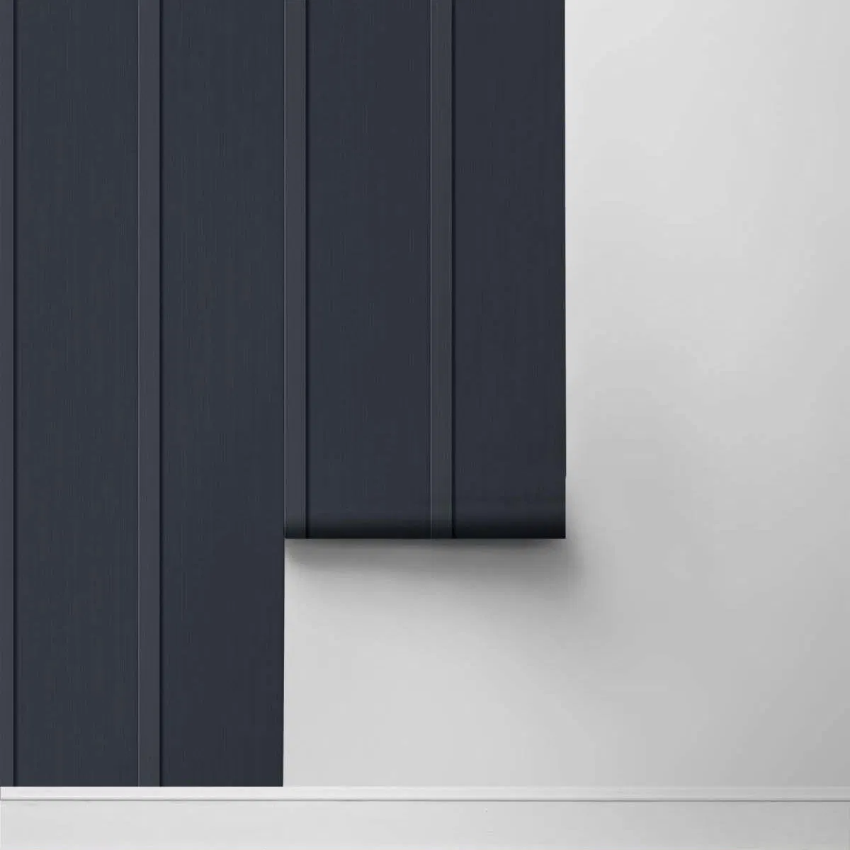 Seabrook Designs Faux Board and Batten Dark Blue Prepasted Wallpaper