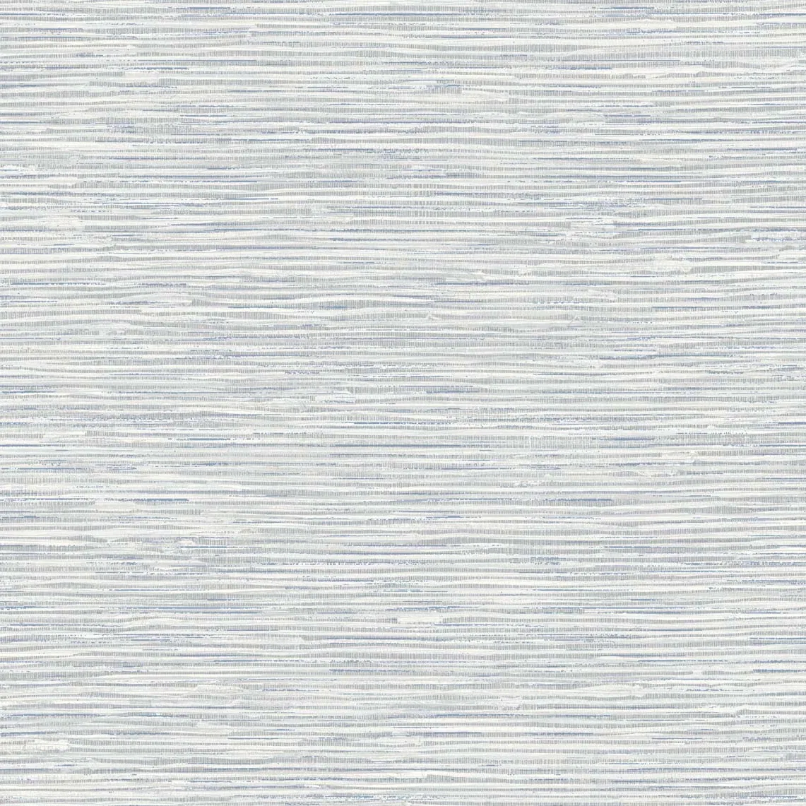 Seabrook Designs Southport Faux Grasscloth Dove Grey & Bluestone Prepasted Wallpaper