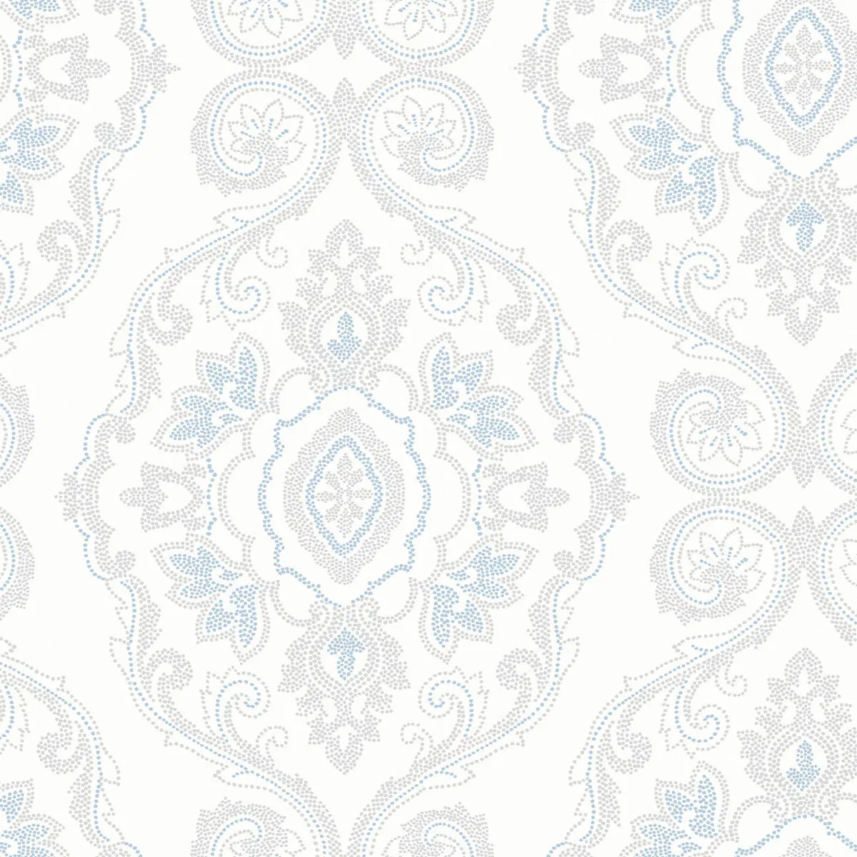 Seabrook Designs Nautical Damask Blue Oasis Wallpaper