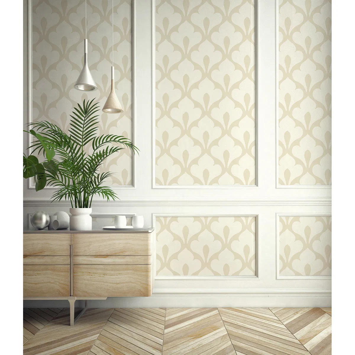Seabrook Designs Grenada Cream & Off-White Wallpaper