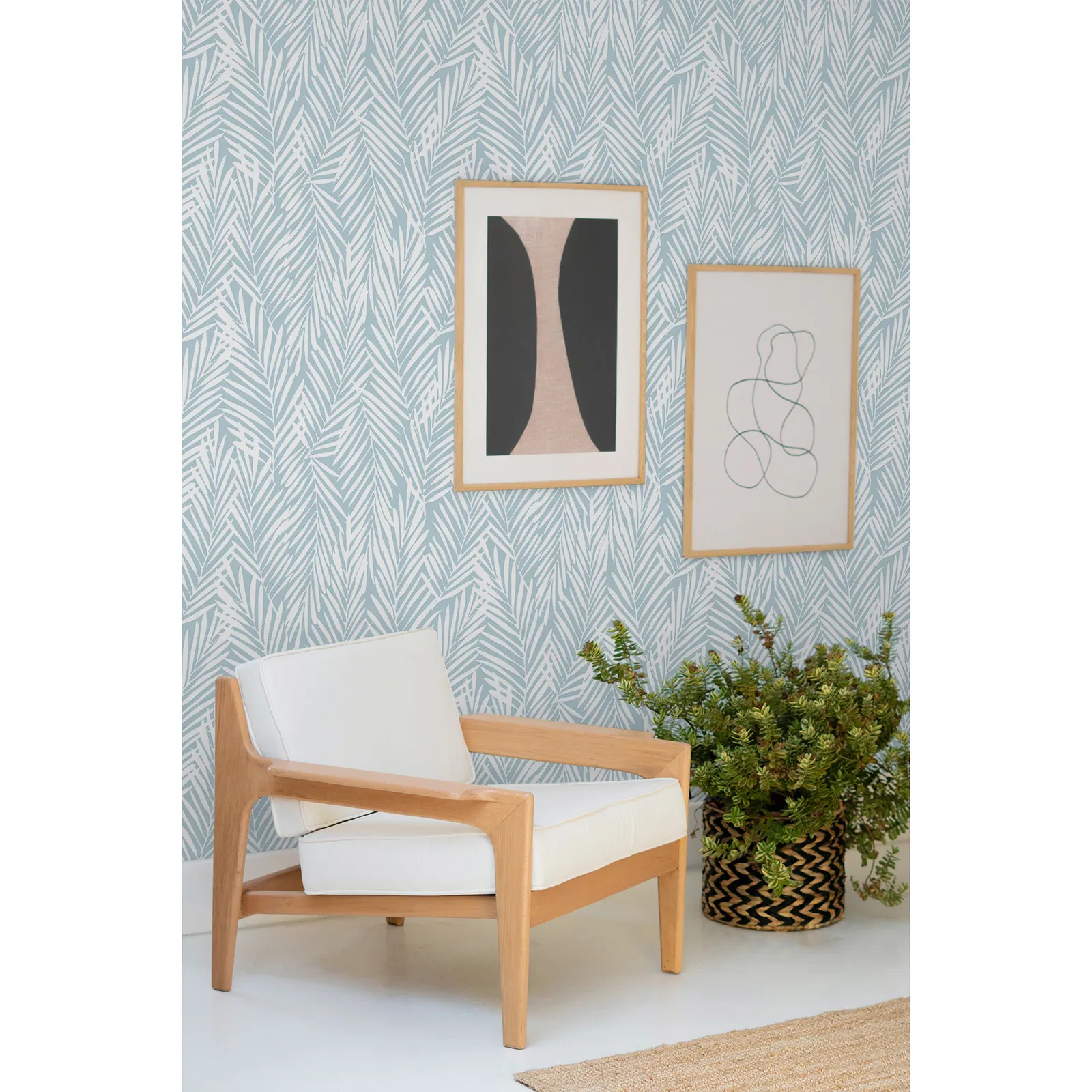 Stacy Garcia Home Peel & Stick Mod Palm Blue Skies Wallpaper