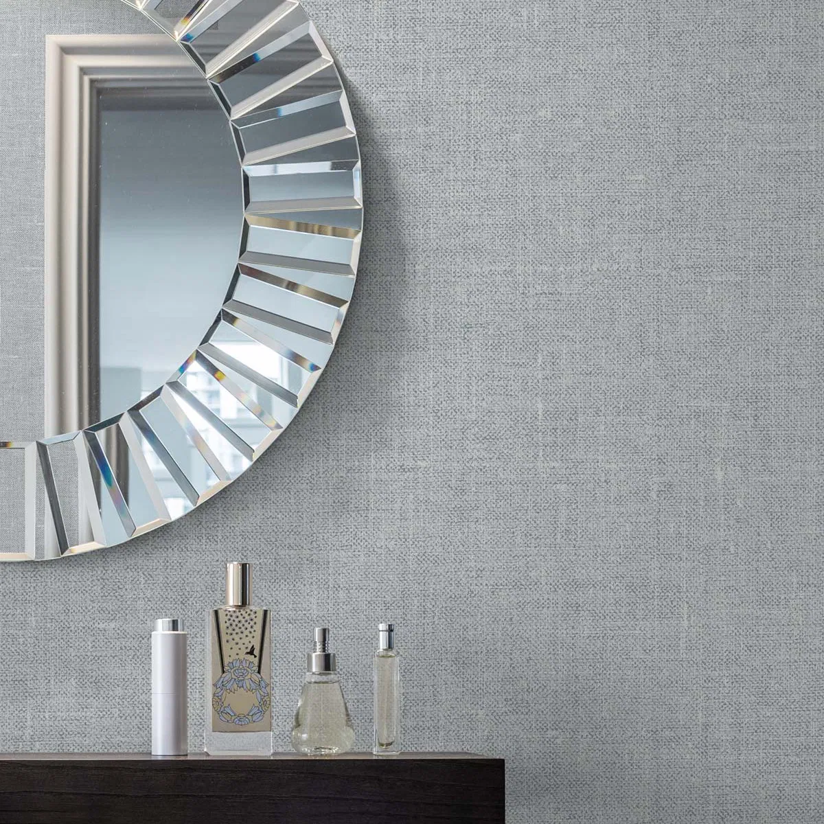 Seabrook Designs Abington Faux Linen Grey Dove Wallpaper