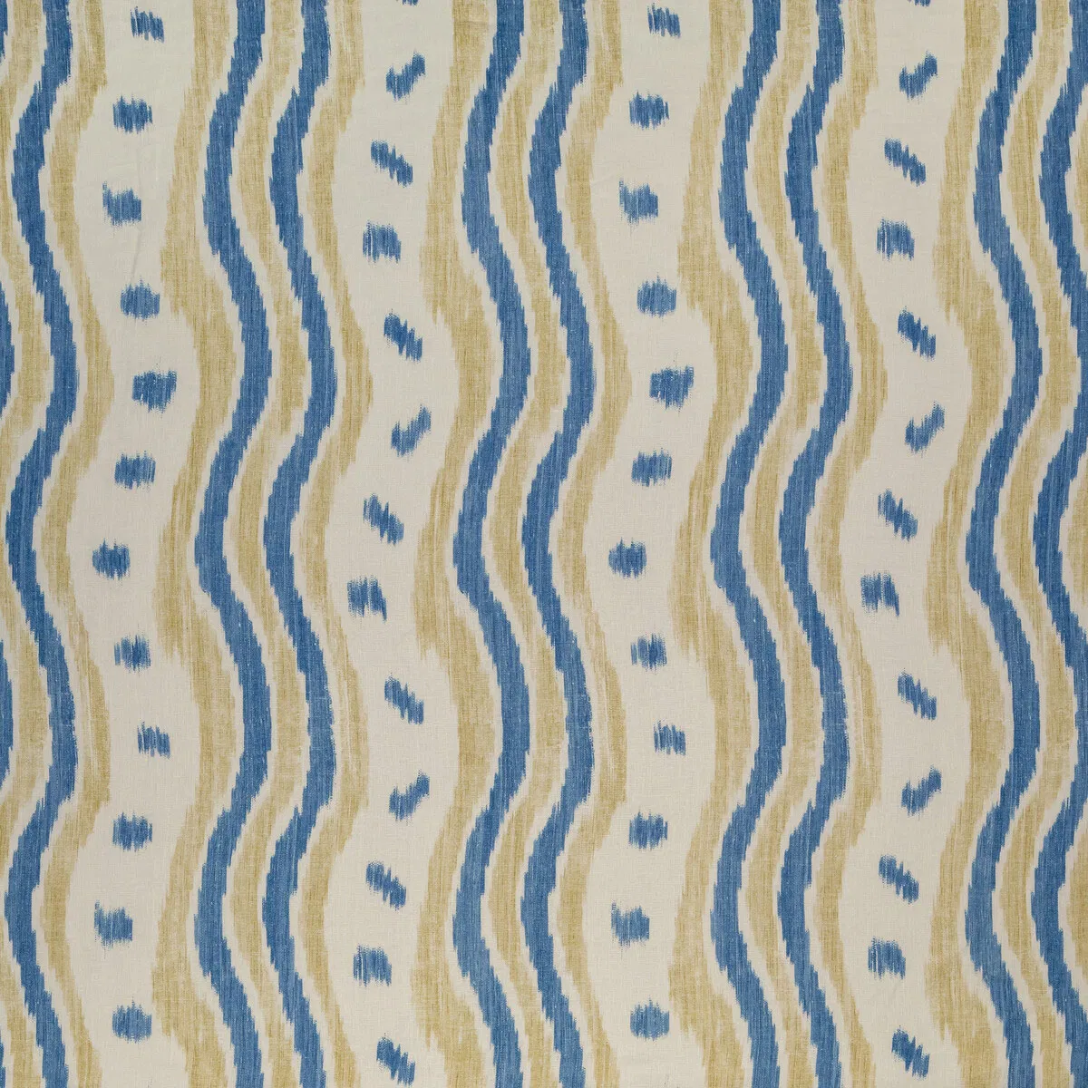 Lee Jofa Ikat Stripe Blue/Yellow Fabric
