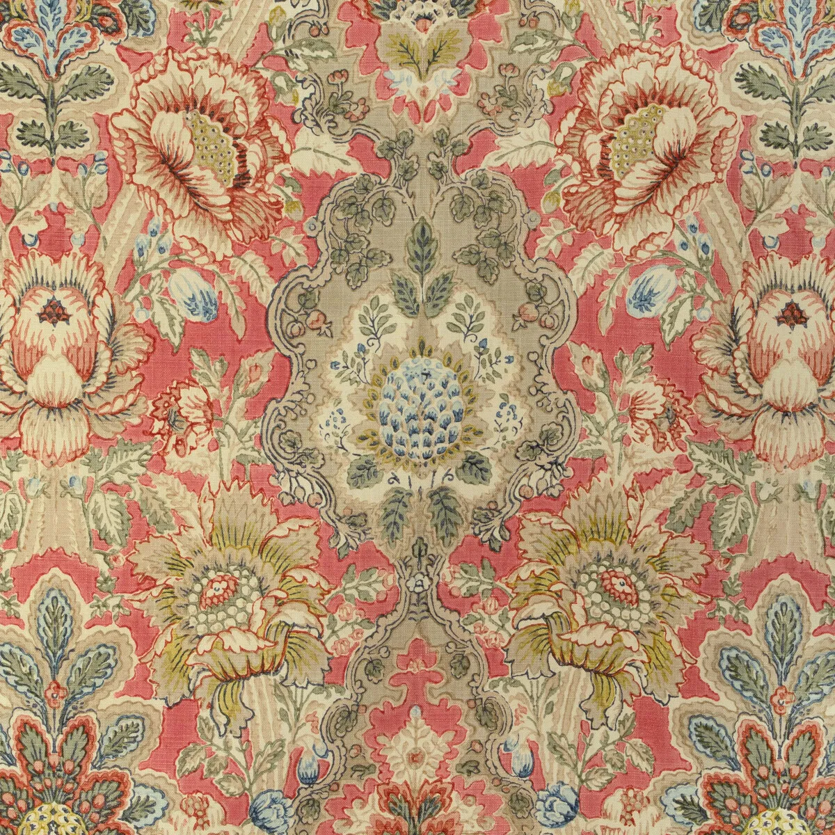 Brunschwig & Fils Carvallo Print Red Fabric