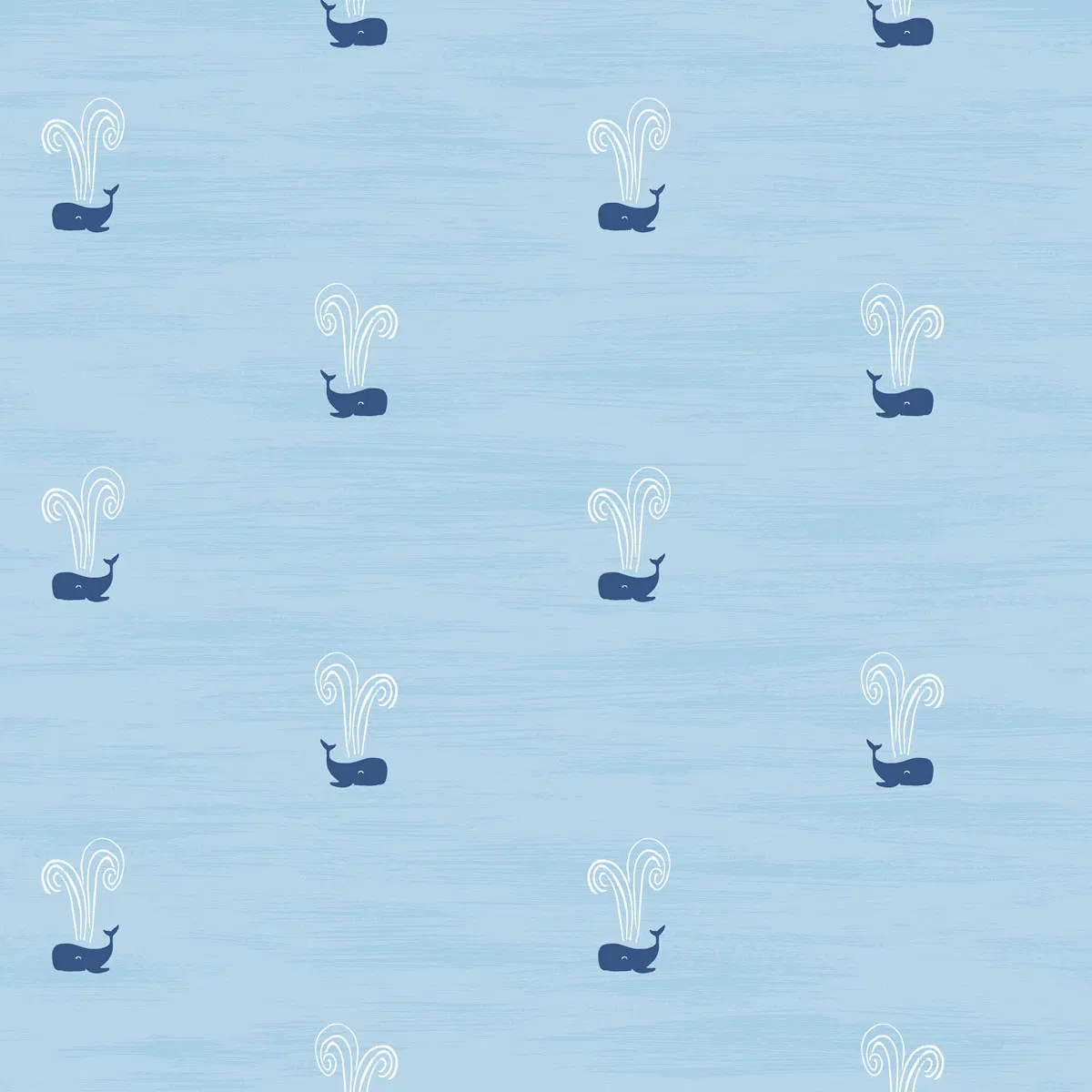 Seabrook Designs Tiny Whales Sky Blue & Navy Wallpaper