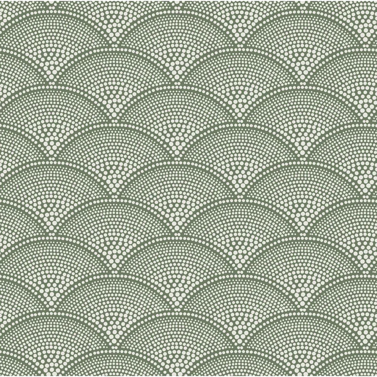 Cole & Son Feather Fan Cream On Olive Fabric