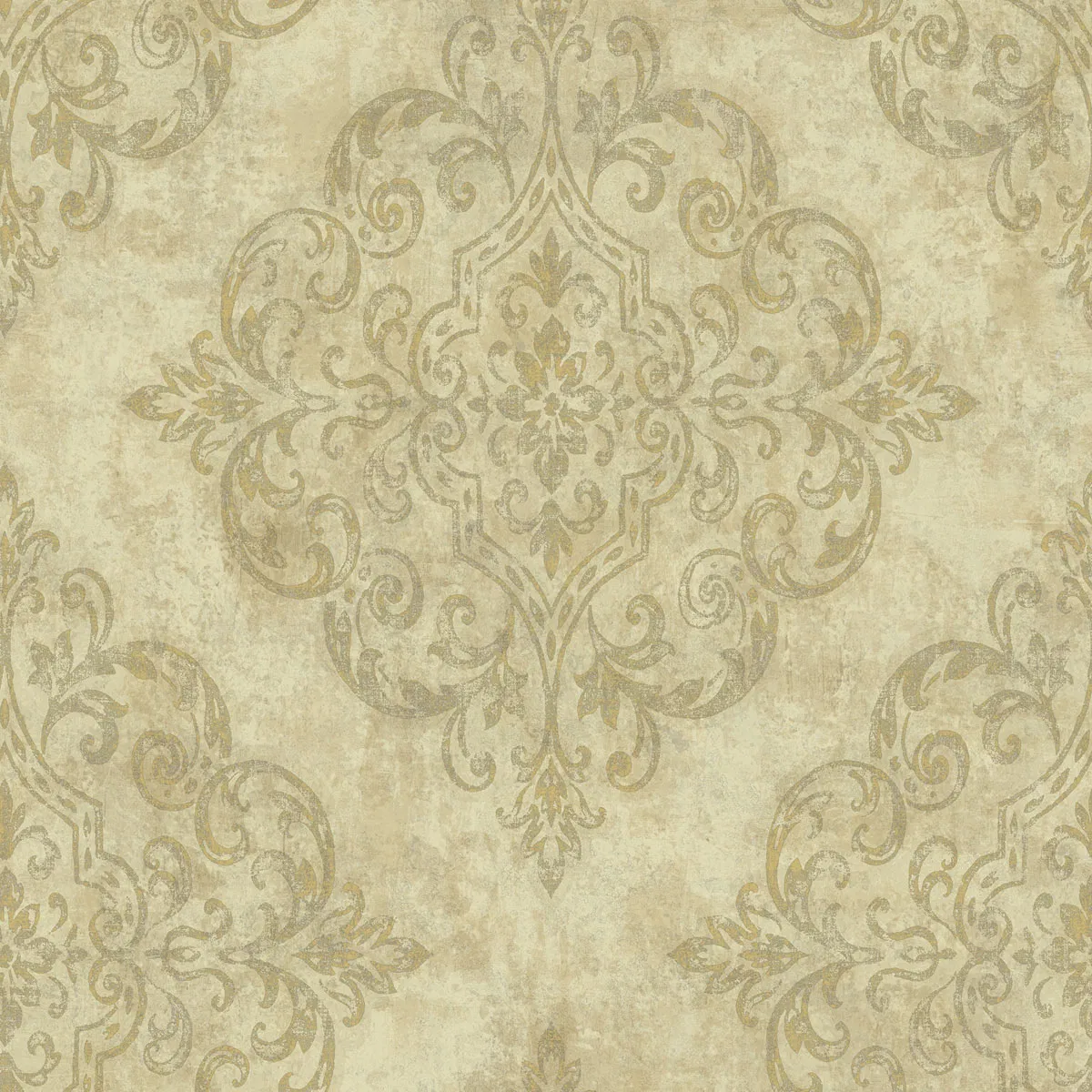 Seabrook Designs Atelier Metallic Gold & Off-White Wallpaper