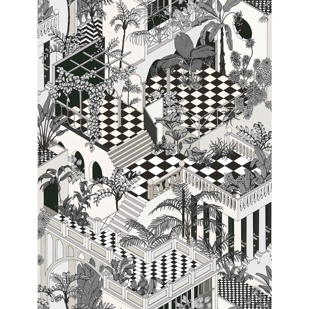 Cole & Son Miami Black/White Fabric