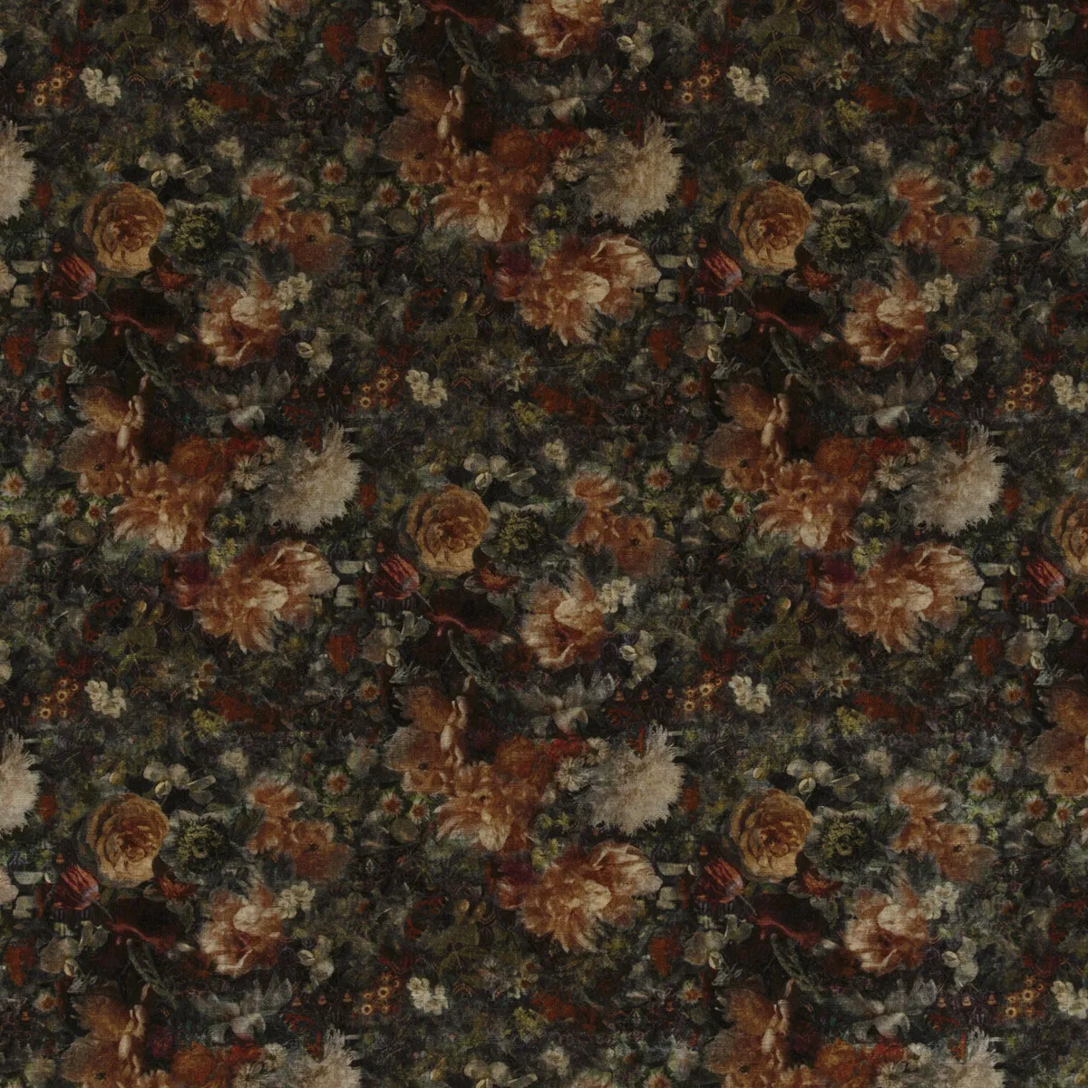 GP & J Baker Royal Garden Velvet Amber/Jade Fabric