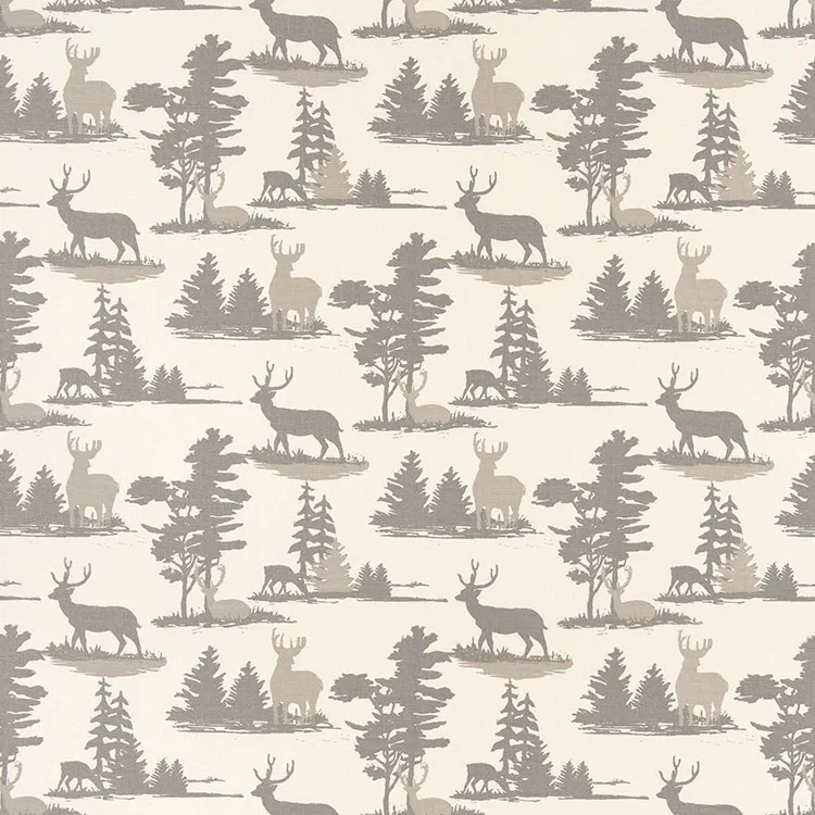 Premier Prints Mountain Antlers Lead Macon Fabric