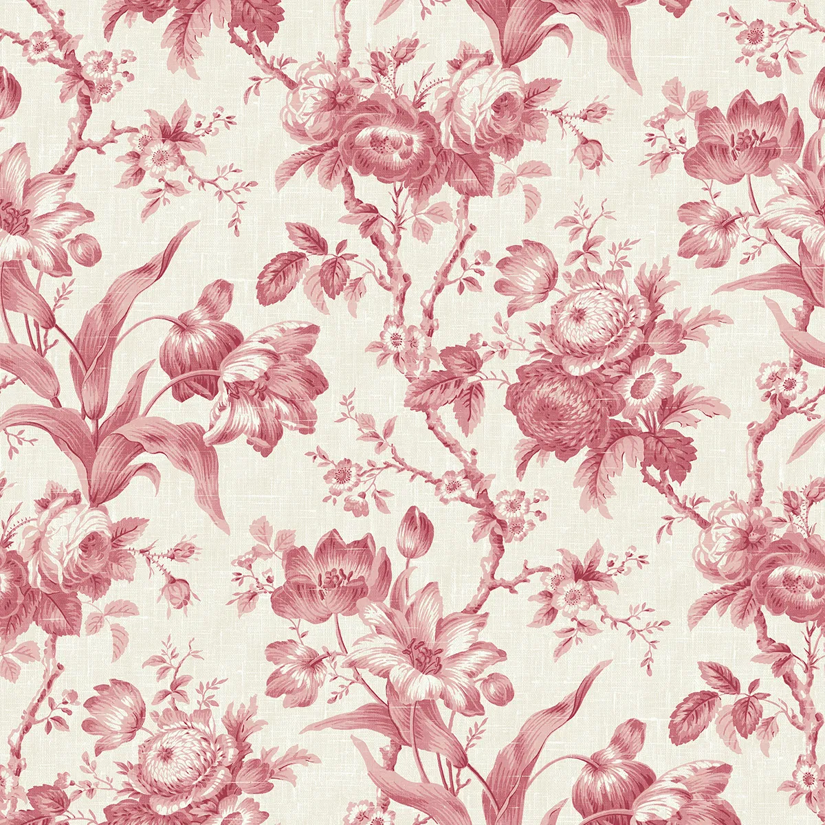Seabrook Designs En Rose Cranberry Wallpaper