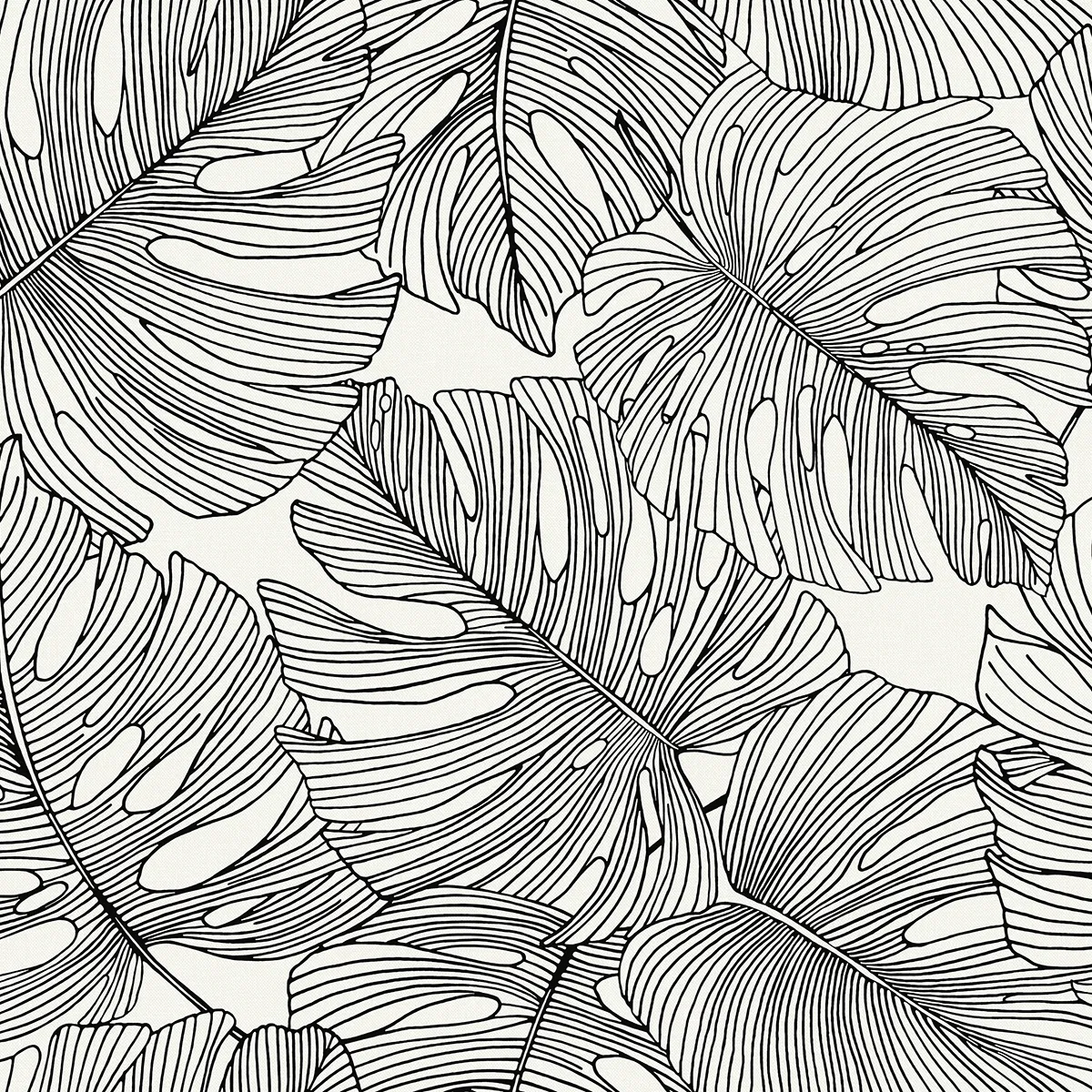 Seabrook Designs Tarra Monstera Leaf Contrasto Wallpaper