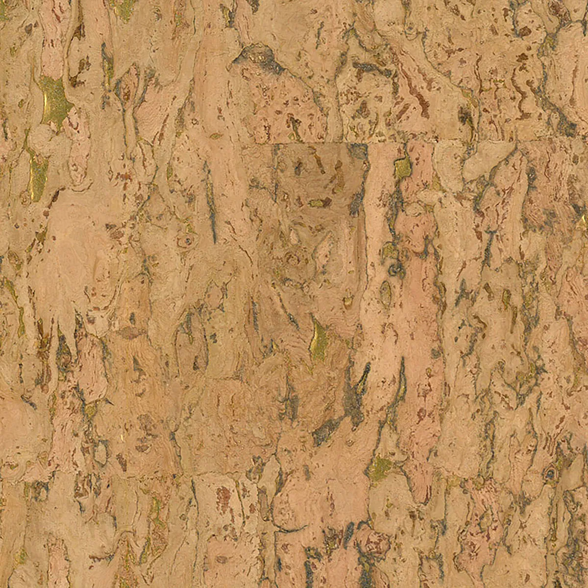 Seabrook Designs NA503 Cork Brown & Metallic Gold Wallpaper