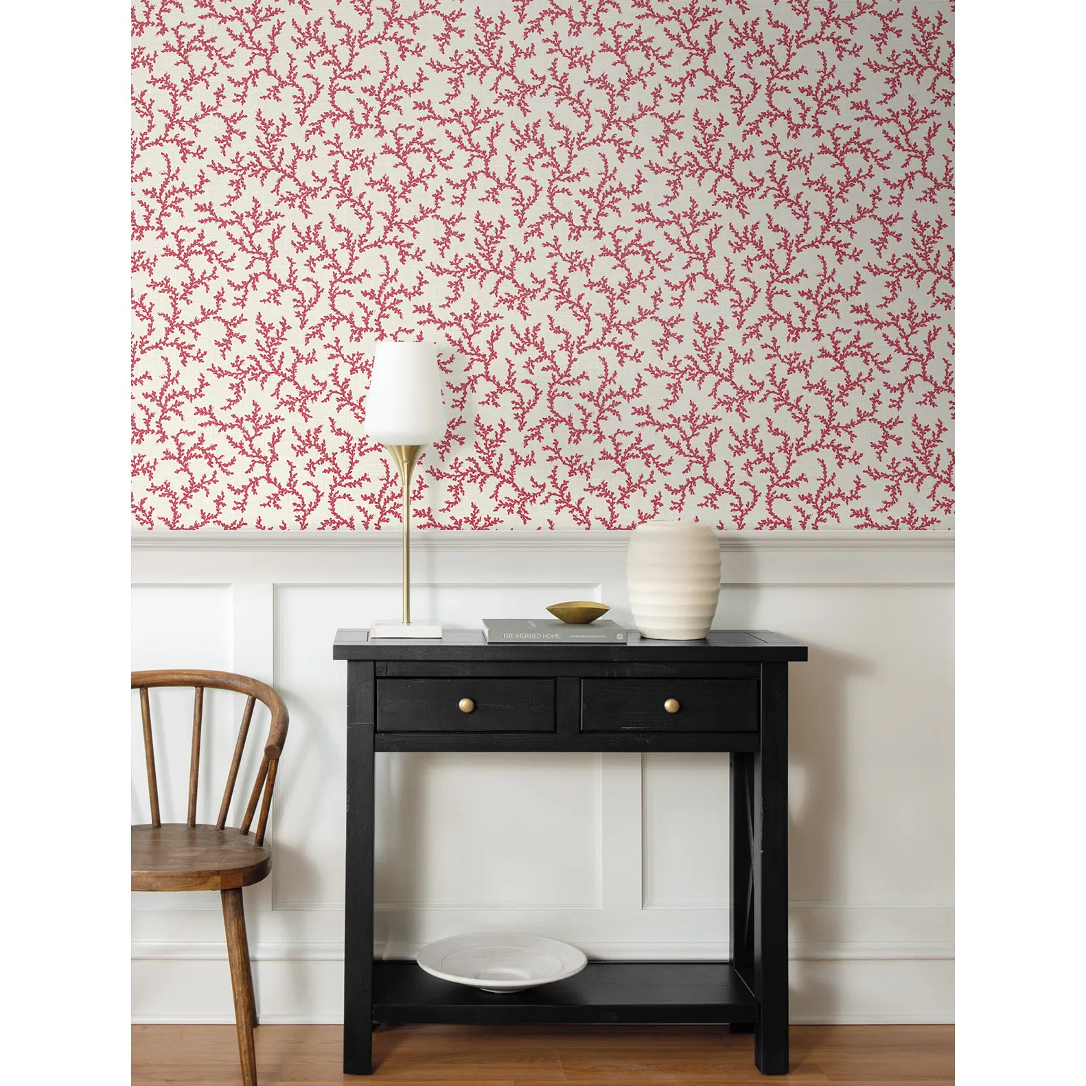 Seabrook Designs Corail Antique Ruby Wallpaper